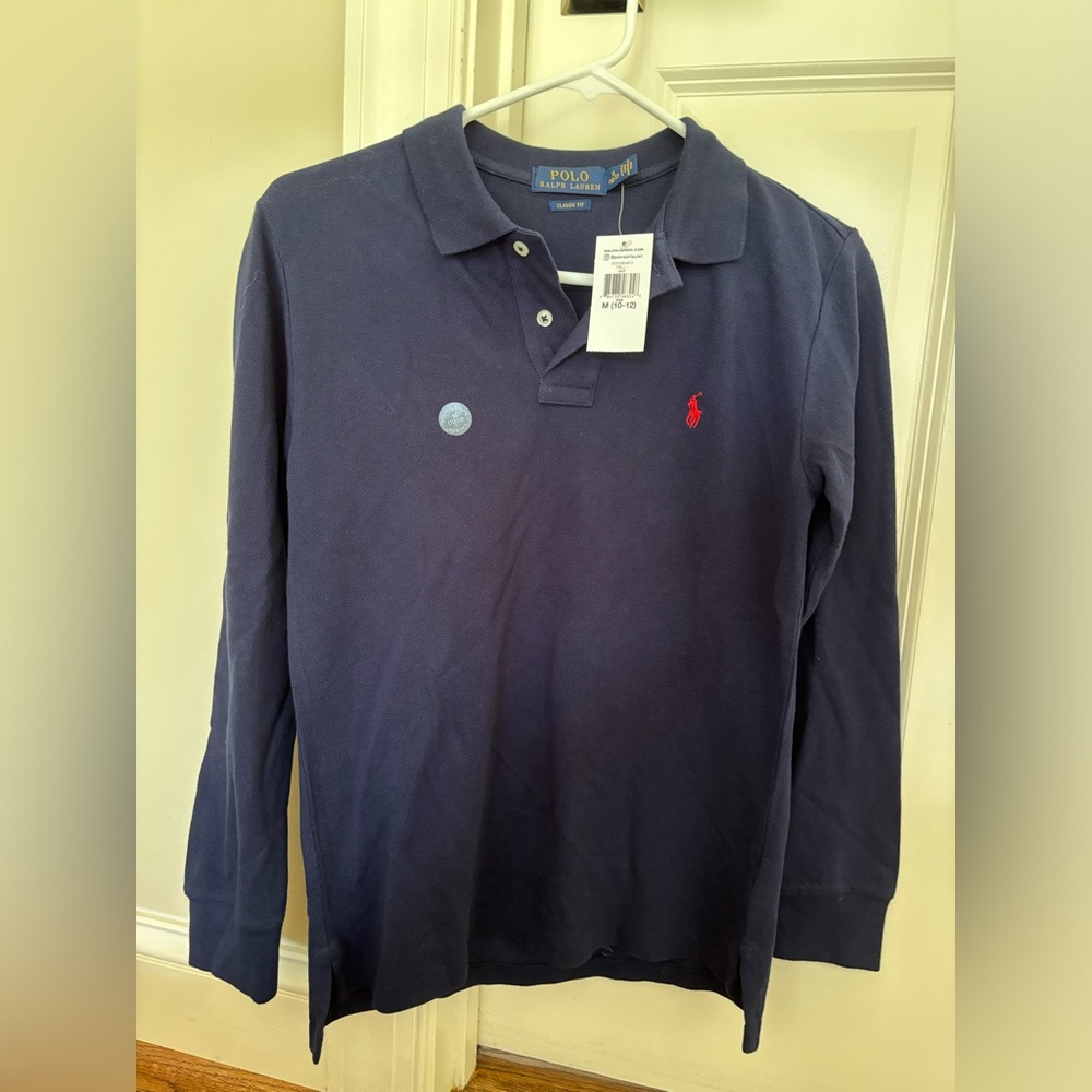 Polo Ralph Lauren Boys Cotton Mesh long sleeve polo shirt